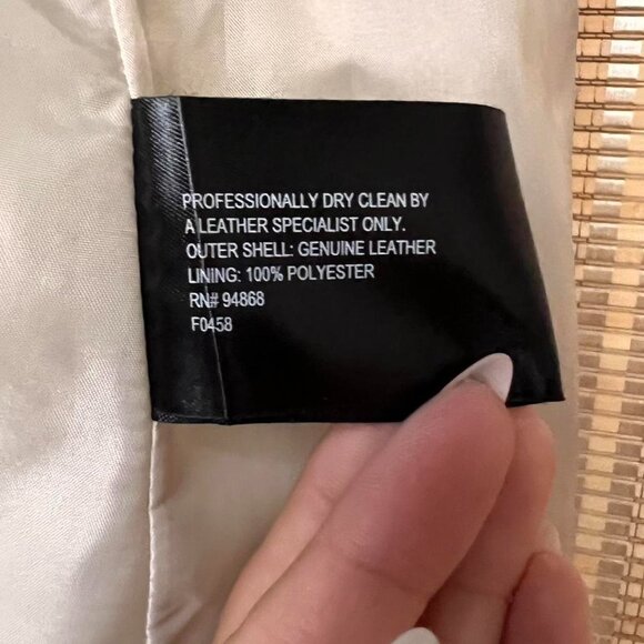 Bernardo tan genuine leather peacoat with gold metallic shimmer - Picture 6 of 8